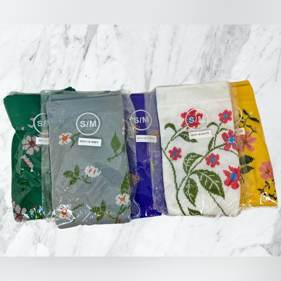 New 5 Pack Colorful Floral Womens Compression Socks small/medium - Picture 1 of 5
